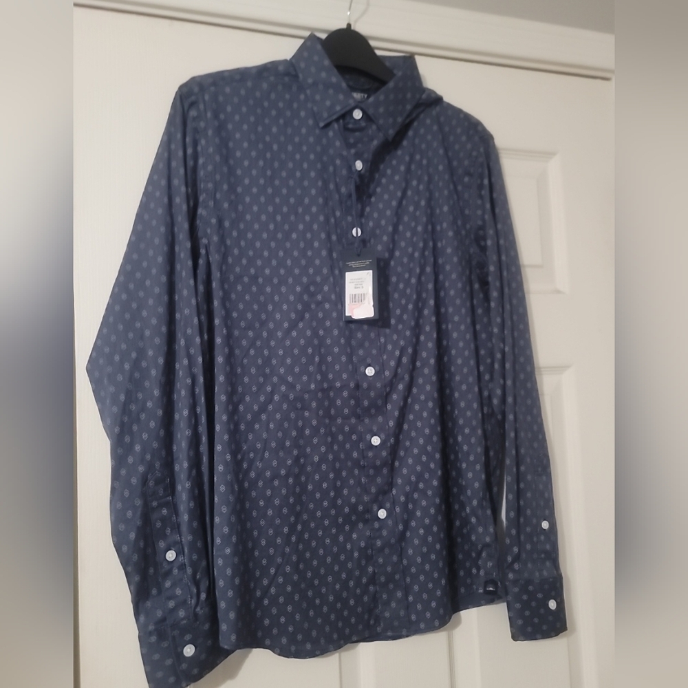 Faherty Long Sleeve Movement Monterey Shirt - Navy Dusk Diamond